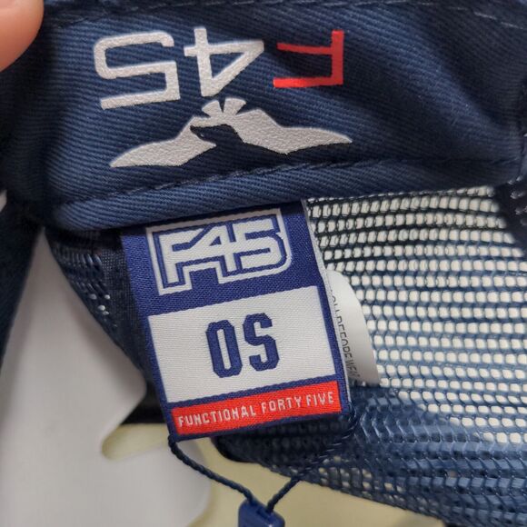 Functional 45 Men's Snapback Mesh Back Hat Blue White Size OS - Picture 11 of 12